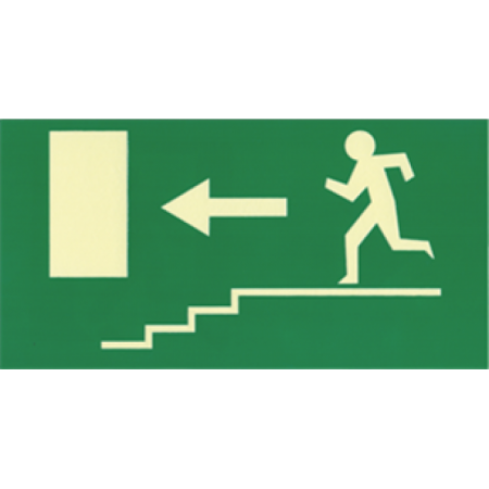 Σήμανση κατεύθυνσης φωσφοριζέ σκάλες (L) 27X14cm